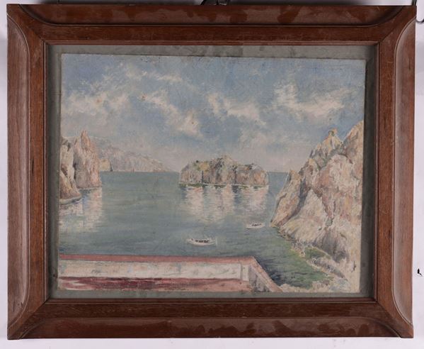 Anonimo del XX secolo Veduta di Napoli