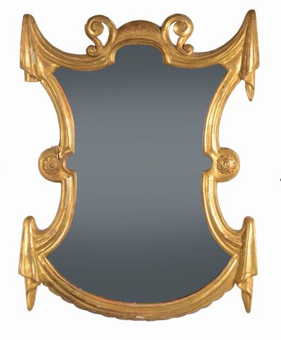 Coppia di Specchiere in Legno Intagliato e Dorato, XIX Secolo