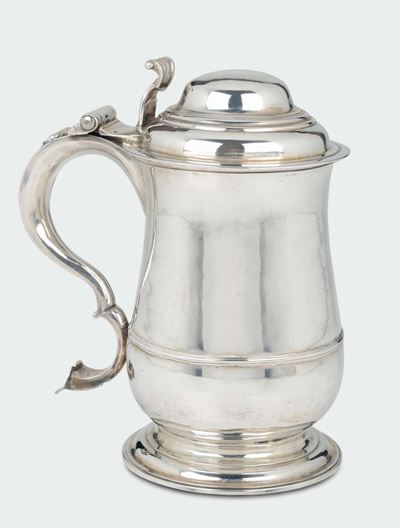 Tankard in Argento, Argentiere Geo.h Indmarsh, Londra 1754