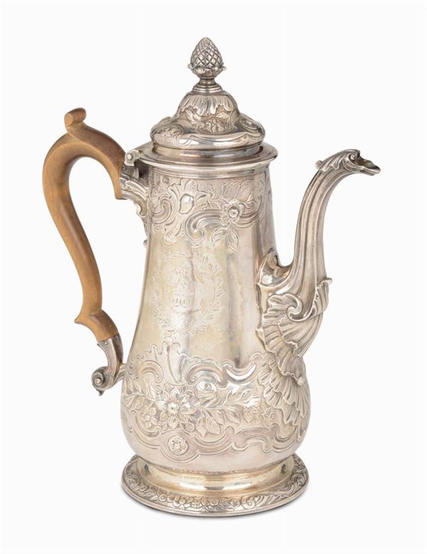 A silver coffee-pot, silversmith William Cripps, Dublin 1747
