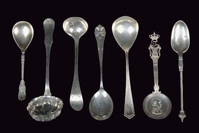 Cucchiaio Spargizucchero in Argento, Argentiere Am, Copenaghen 1854