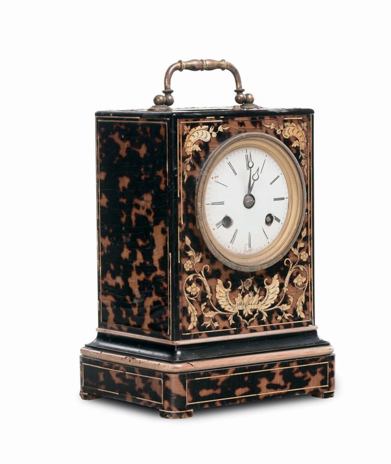 Orologio lastronato in tartaruga ed intarsiato in avorio, XVIII secolo  - Asta Antiquariato e Dipinti Antichi - I - Cambi Casa d'Aste
