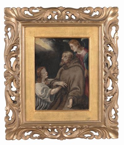 Scuola del XVIII Secolosanto con Angeli