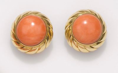 Orecchini con Corallo Taglio Cabochon