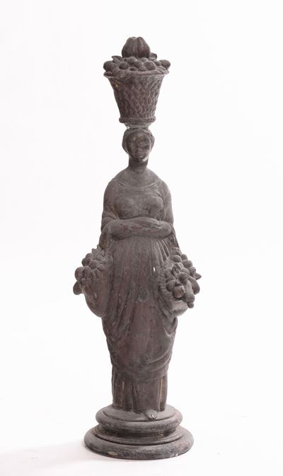 Scultura in Metallo Raffigurante Figura di Pomona Stante