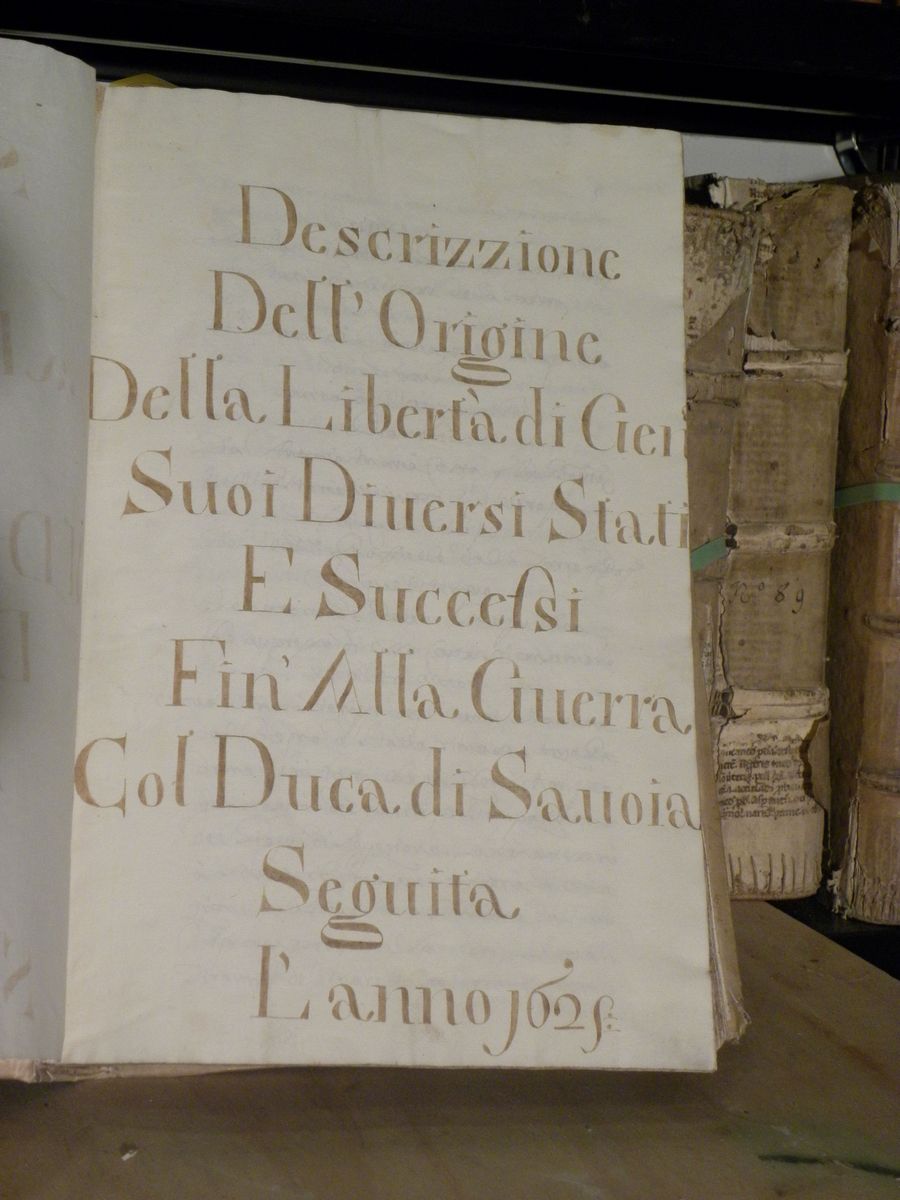 Genova- Manoscrittidescrizione Dell'origine della Libertà di Genova, Suoi Diversi Stati e Success...
