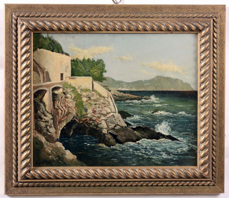 Giovanni Governato (1884-1951) Scogliera di Nervi  - Auction Antique and Old Masters - I - Cambi Casa d'Aste