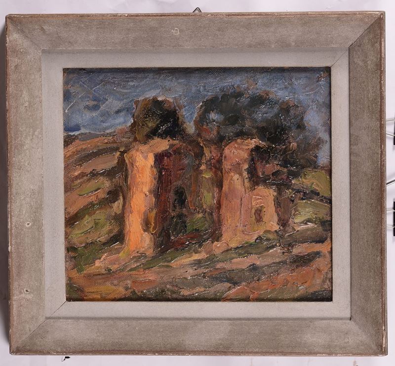 Rocco Borella (1920-1994) Paesaggio con case  - Auction Antique and Old Masters - I - Cambi Casa d'Aste