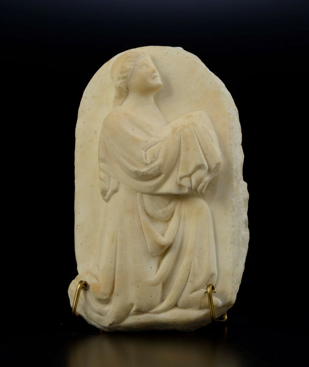 Figura di Offerente in Marmo Bianco, Toscana, XV Secolo