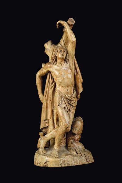 Scultura in Legno Raffigurante San Sebastiano, Ambito di Pierre Paul Puget (marsiglia 1620 - 1694...