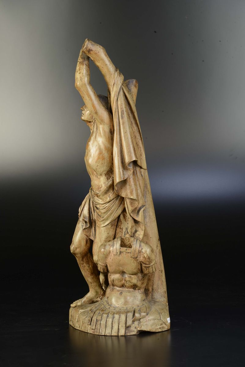 Scultura in Legno Raffigurante San Sebastiano, Ambito di Pierre Paul Puget (marsiglia 1620 - 1694...