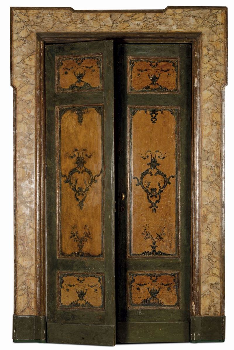 Due porte in legno, XVIII secolo  - Auction Antique and Old Masters - I - Cambi Casa d'Aste