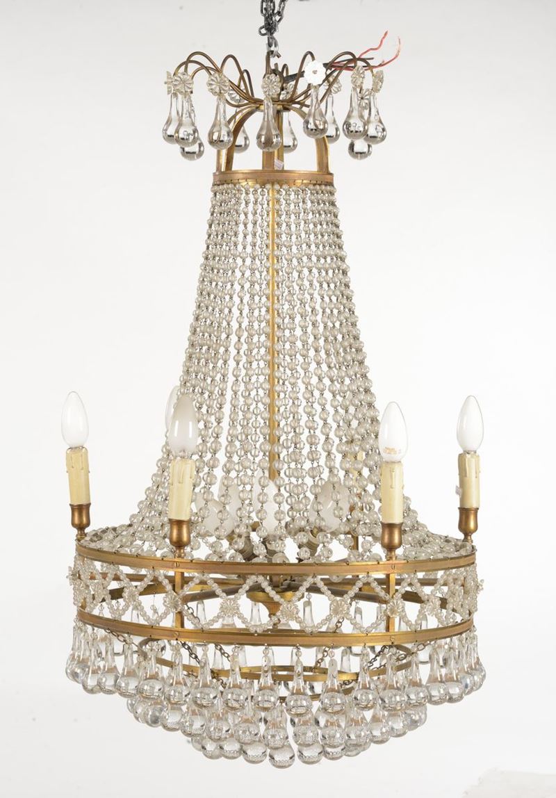 Lampadario in cristallo  - Asta Antiquariato e Dipinti Antichi - I - Cambi Casa d'Aste