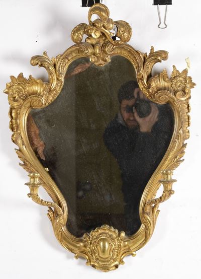 Ventola a Due Luci in Bronzo Dorato, XIX Secolo