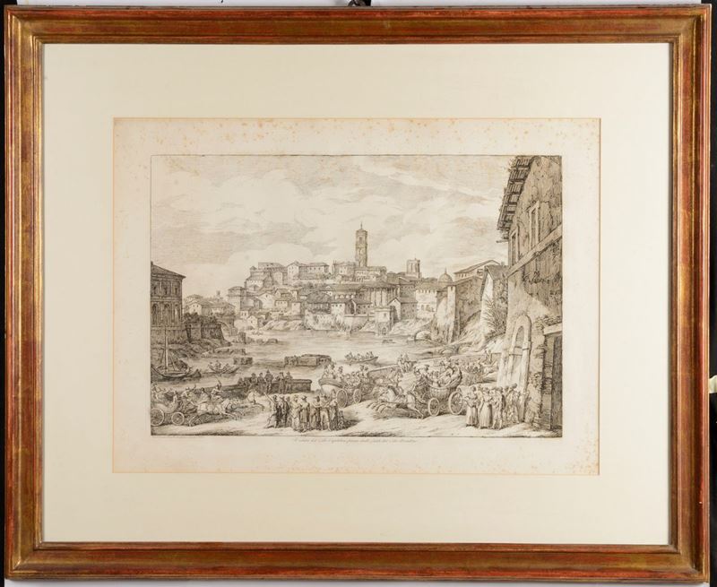 B. Pinelli Veduta di Roma, 1895  - Asta Arredi dalle dimore degli eredi Ercole Marelli e altre provenienze - Cambi Casa d'Aste