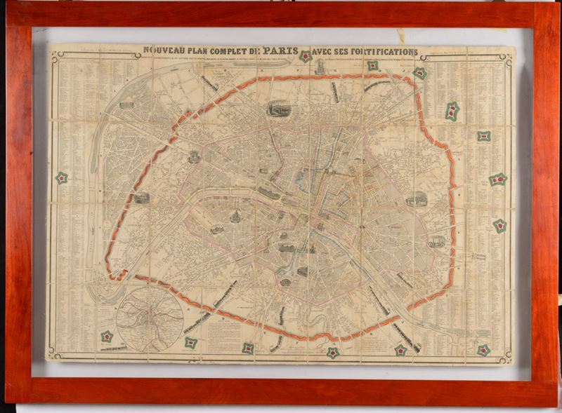 Piantina urbana di Parigi  - Asta Antiquariato e Dipinti Antichi - I - Cambi Casa d'Aste
