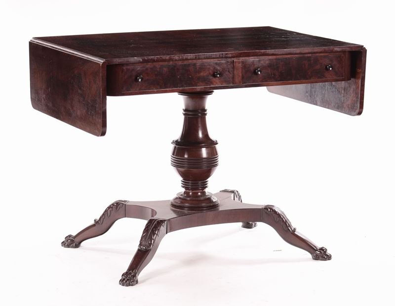Tavolo Carlo X in mogano con alette  - Auction Antique and Old Masters - I - Cambi Casa d'Aste