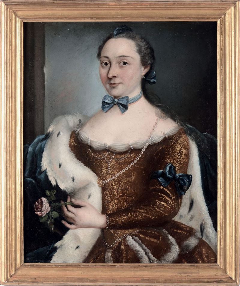 Scuola Francese del XVIII secolo Ritratto femminile  - Asta Antiquariato e Dipinti Antichi - I - Cambi Casa d'Aste