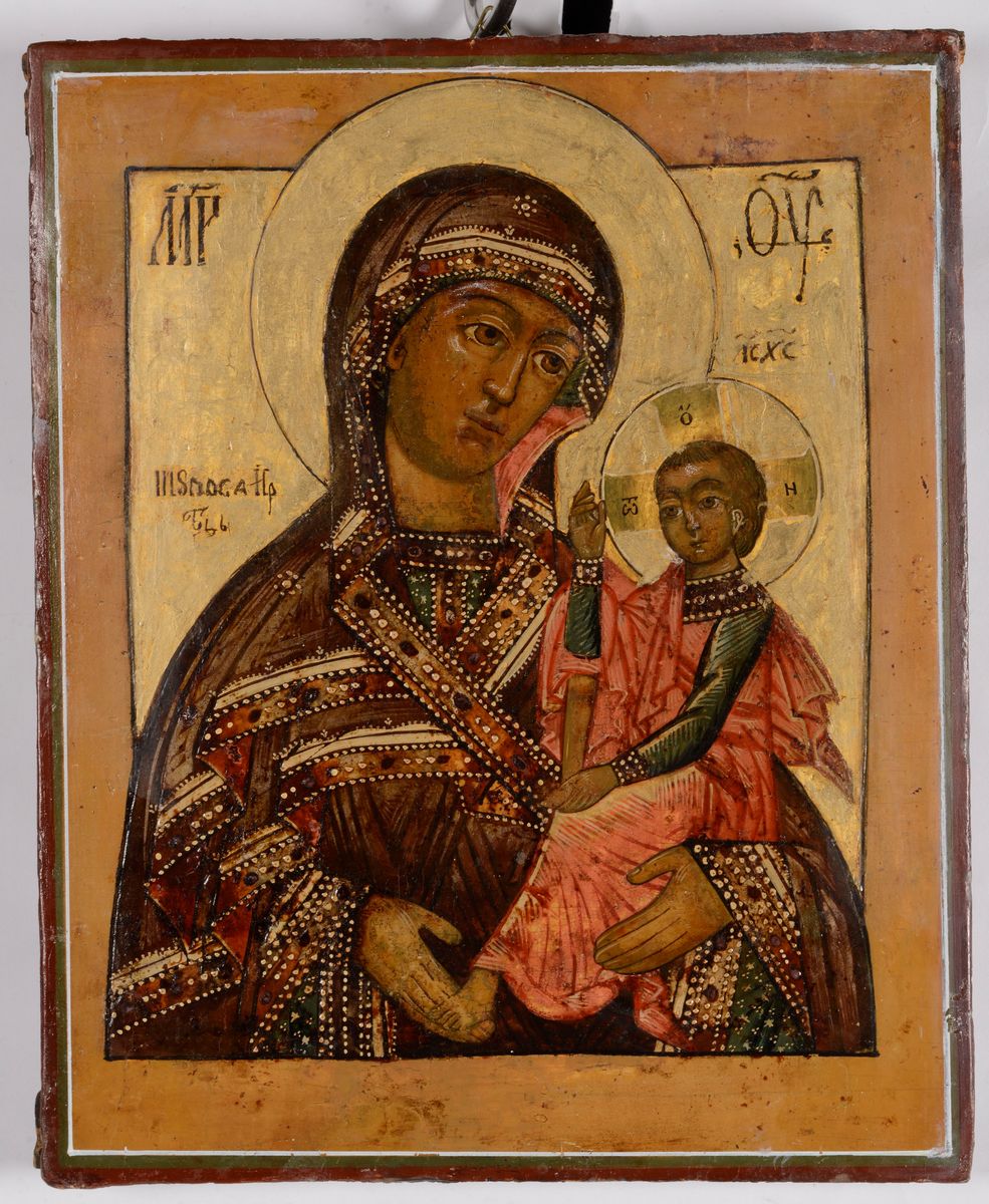 Icona Raffigurante Madonna di Suya, XIX Secolo