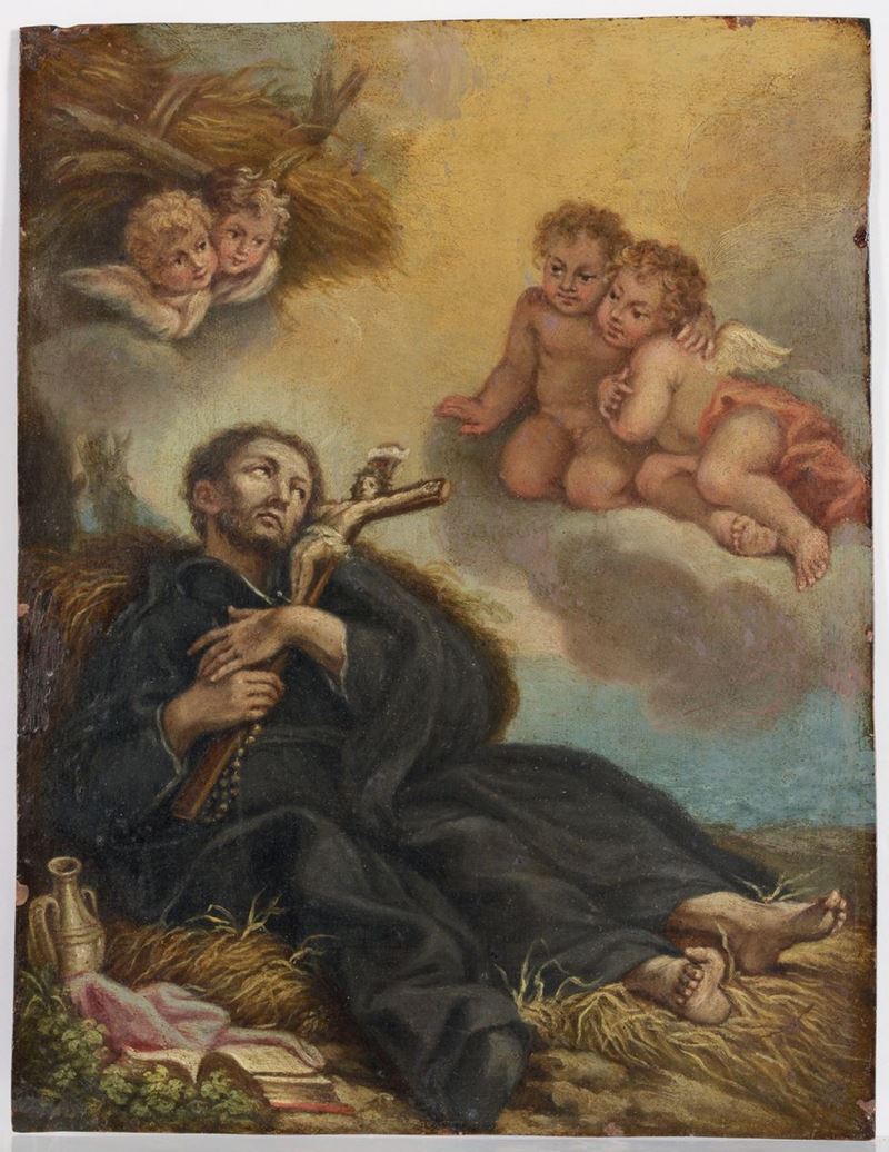 Gian Domenico Ferretti (Firenze 1692 - Firenze 1768), attribuito a San Francesco  - Asta Antiquariato e Dipinti Antichi - I - Cambi Casa d'Aste