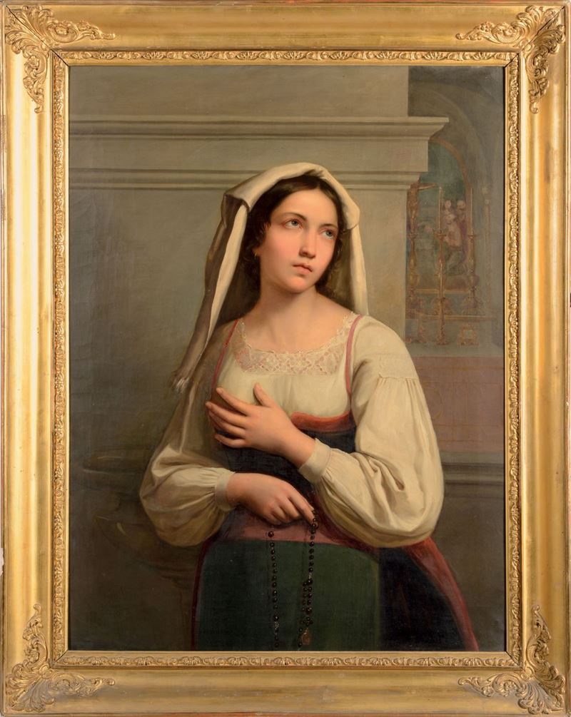 Scuola del XVIII secolo Ritratto di giovane  - Asta Antiquariato e Dipinti Antichi - I - Cambi Casa d'Aste