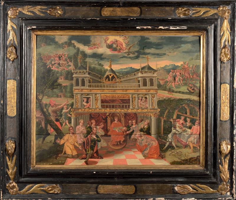 Scuola Veneto-Fiamminga del XVI secolo Corte  - Auction Old Masters Paintings - Cambi Casa d'Aste