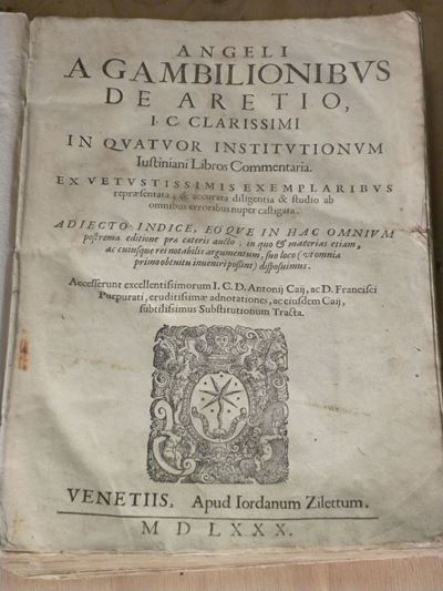 Giuridica - Cinquecentinegambilionibus Angelo da Aretio
