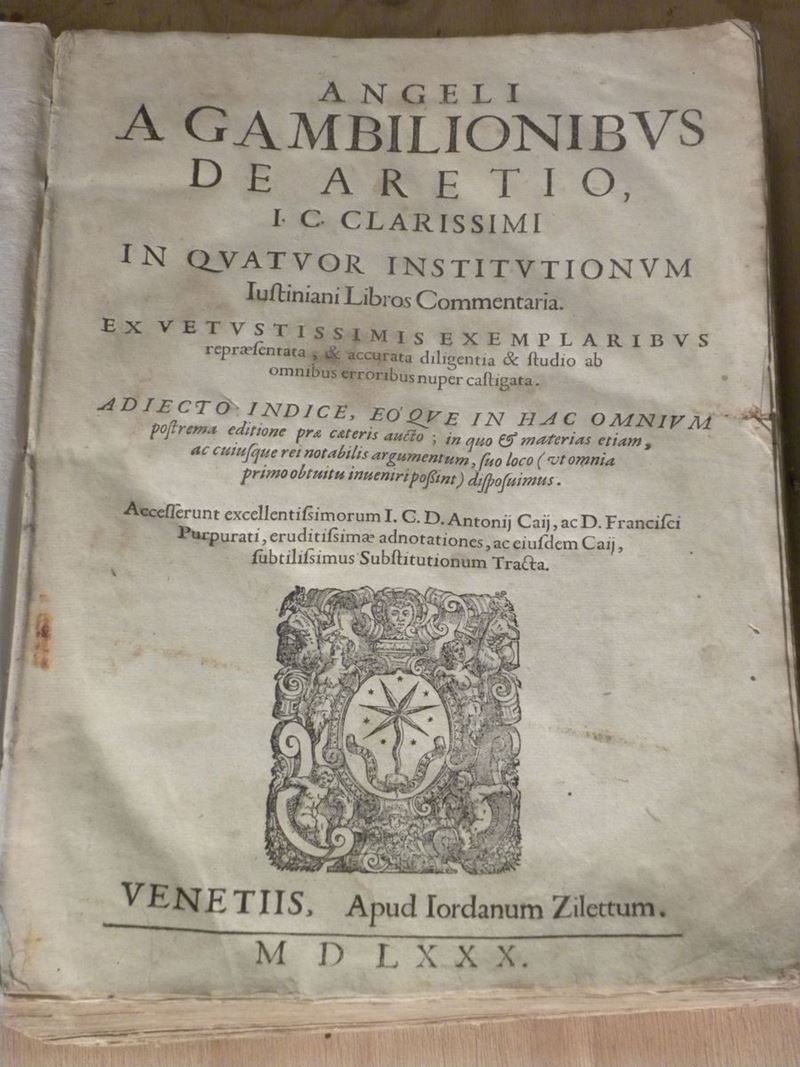 Giuridica - Cinquecentine Gambilionibus Angelo da Aretio  - Asta Manoscritti e Libri Antichi e Rari - Cambi Casa d'Aste