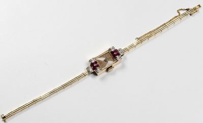Orologio da Donna con Diamanti e Rubini Sintetici