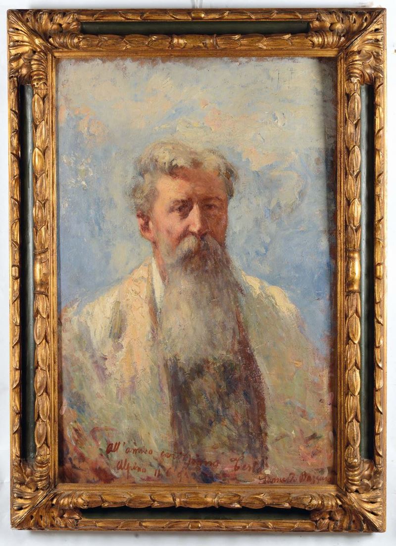 Leonardo Bazzaro (1853-1937) Autoritratto  - Auction Fine Art Selection - Cambi Casa d'Aste