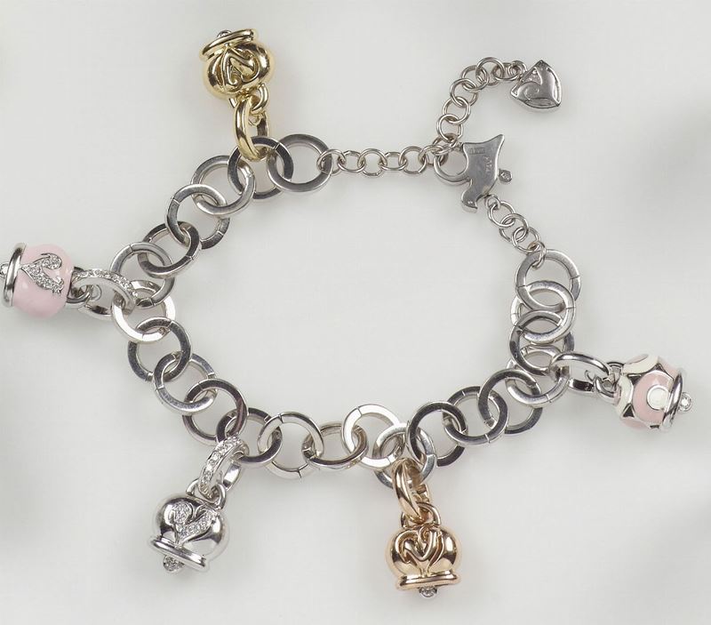 Chantecler, bracciale con charms, smalti policromi e diamanti  - Auction Antique and Old Masters - I - Cambi Casa d'Aste