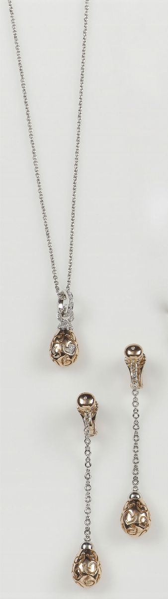 Chantecler, parure composta da girocollo ed orecchini  - Auction Antique and Old Masters - I - Cambi Casa d'Aste