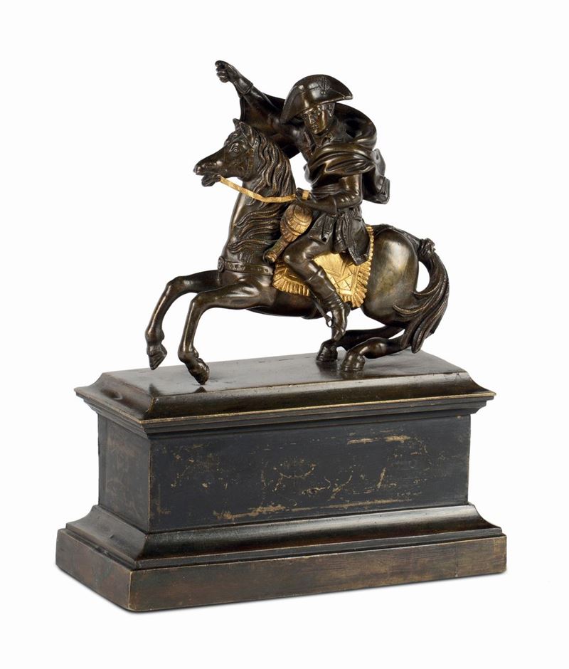 Scultura in bronzo di Napoleone a cavallo, Francia XIX secolo  - Asta Antiquariato e Dipinti Antichi - I - Cambi Casa d'Aste