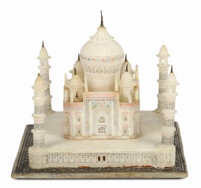 Miniatura in Alabastro Rappresentante Taj Mahal, India XIX Secolo
