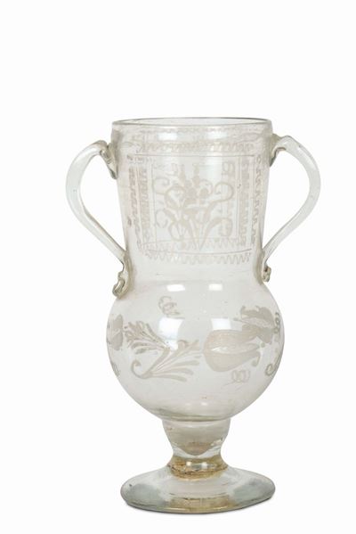 Vaso in Vetro Soffiato di Murano, Venezia XVIII Secolo