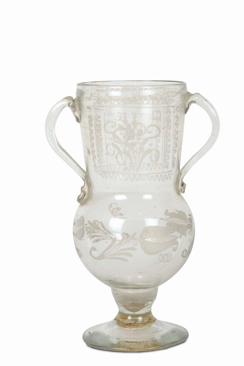 Vaso in vetro soffiato di Murano, Venezia  XVIII secolo  - Auction Furnishings from the mansions of the Ercole Marelli heirs and other property - Cambi Casa d'Aste