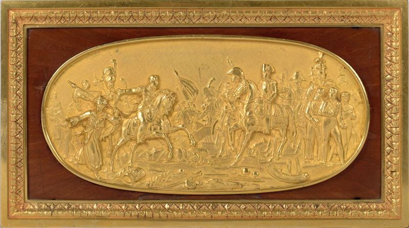 Cornice in legno e bronzo, con scena di battaglia napoleonica, Francia XIX secolo  - Auction Antique and Old Masters - I - Cambi Casa d'Aste