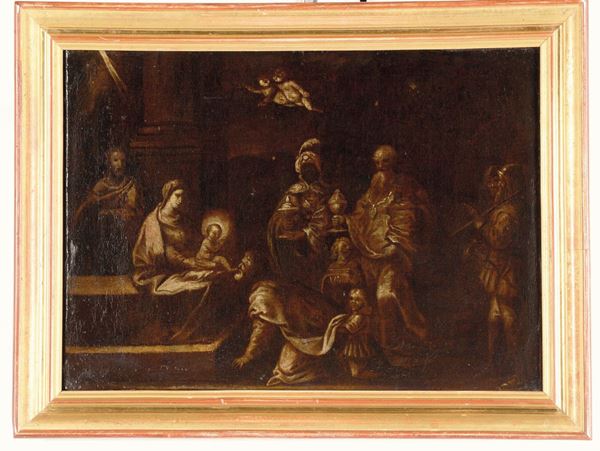 Scuola Italiana del XVIII secolo Adorazione dei Magi