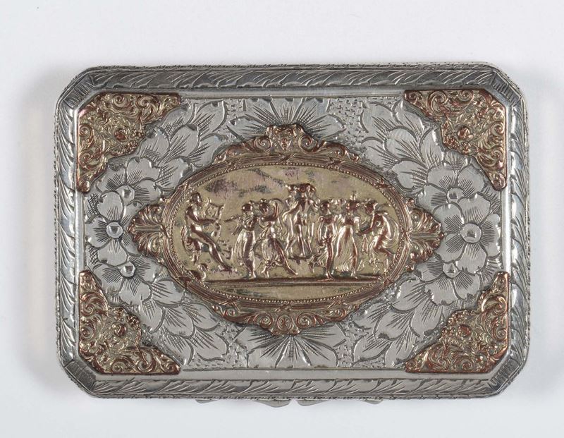 A small silver and gold box, European manufacture, 20th century  - Auction Furnishings from the mansions of the Ercole Marelli heirs and other property - Cambi Casa d'Aste