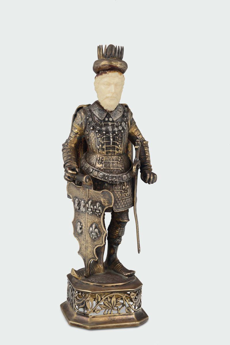 A molten, embossed and chiselled silver figure of king, German marks used since 1888, Germany 19th-20th century  - Auction Fine Silvers - I - Cambi Casa d'Aste