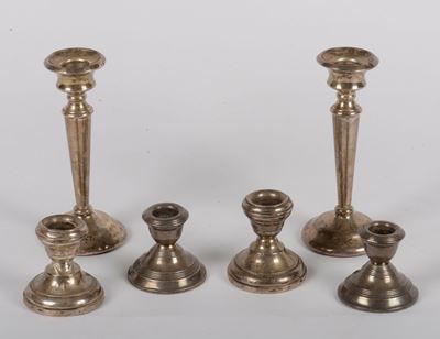 Tre Coppie di Candelieri in Argento, Inghilterra XX Secolo