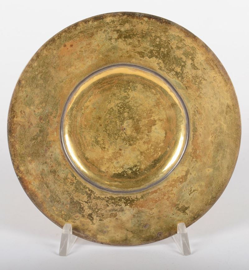 Patena in argento dorato, Torretta 1704  - Asta Antiquariato e Dipinti Antichi - I - Cambi Casa d'Aste