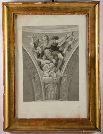 Coppia di Stampe in Cornice Dorata