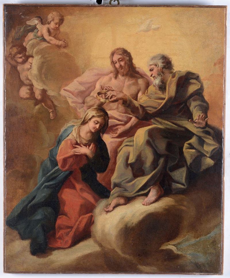 Scuola Italiana del XVII secolo Incoronazione della Vergine  - Asta Antiquariato e Dipinti Antichi - I - Cambi Casa d'Aste