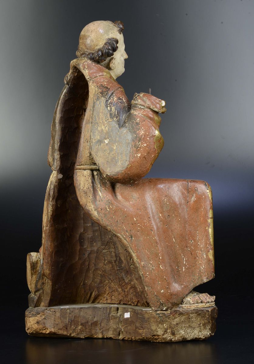 Scultura in Legno Dorato e Policromo Raffigurante San Francesco che Riceve le Stigmate, Scultore ...