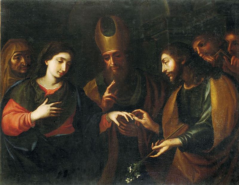 Scuola Bolognese del XVIII secolo Sposalizio della Vergine  - Auction Antique and Old Masters - I - Cambi Casa d'Aste