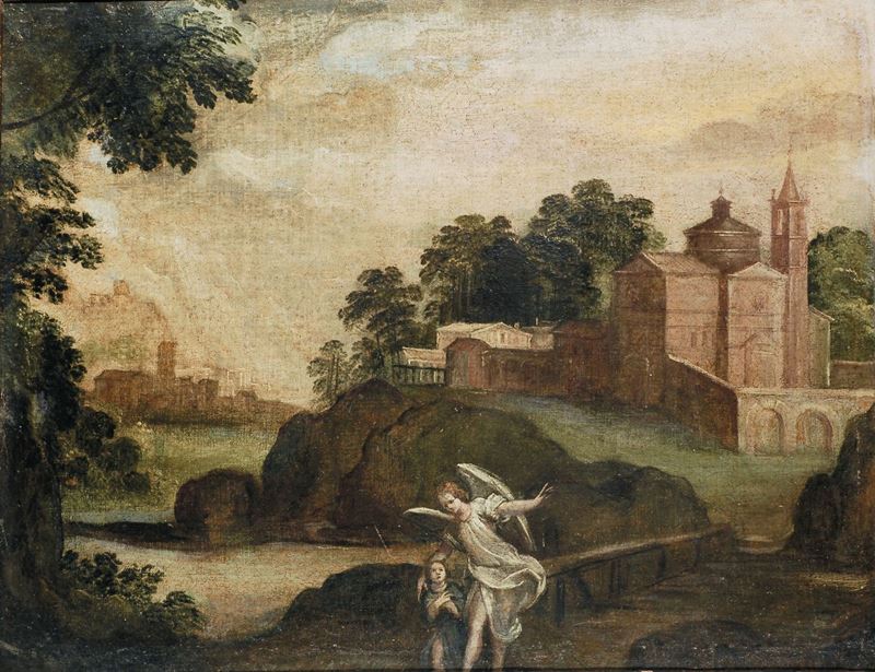 Scuola italiana del XVIII secolo Angelo custode  - Auction Antique and Old Masters - I - Cambi Casa d'Aste