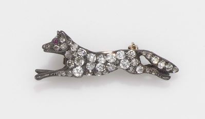 Spilla Volpe con Rosette di Diamanti