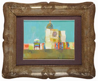 Nicola Simbari (1921-2012)carozzella Davanti alla Chiesa, 1967