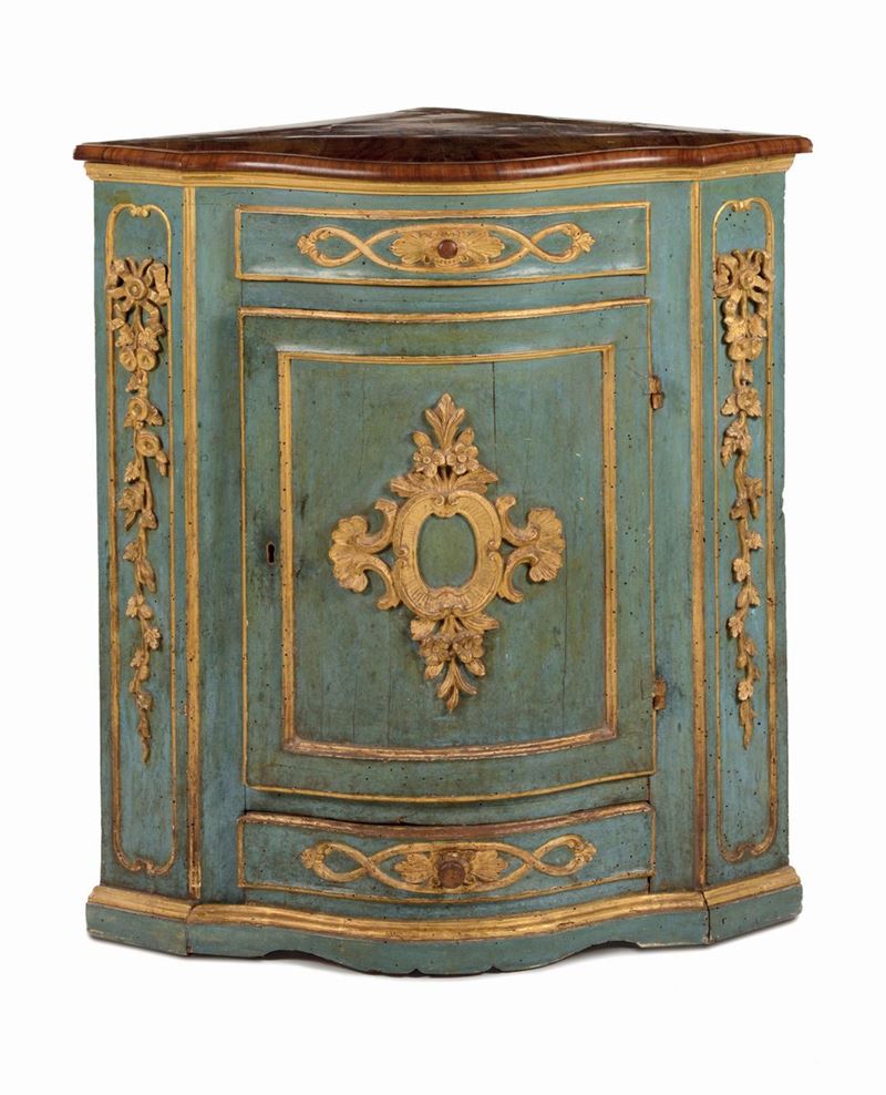 Angoliera laccata Luigi XVI, fine XVIII - inizio XIX secolo  - Asta Antiquariato e Dipinti Antichi - I - Cambi Casa d'Aste